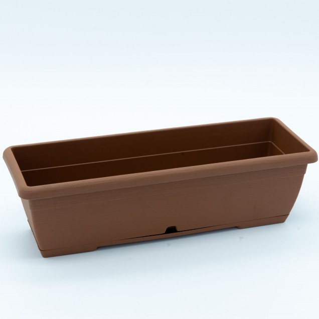 Jardinera Oasis mini 35x11x9,7cm con plato, terracota